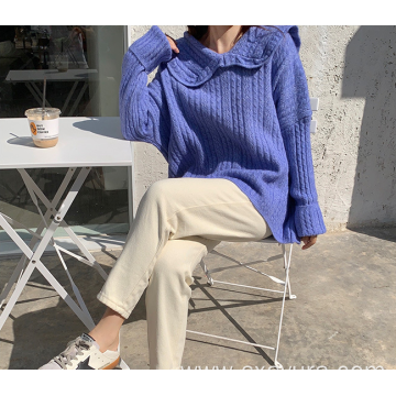 Fashion French collar loose pullover sweater